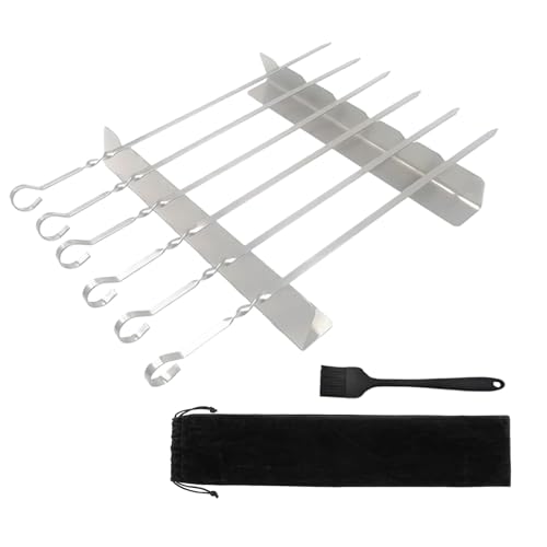 Rack, Broching Rack - Soporte de brocheta de acero inoxidable | Suministros de cocina sreusibles, herramientas de barbacoa al aire libre portátiles para reuniones familiares, acampar, picnic