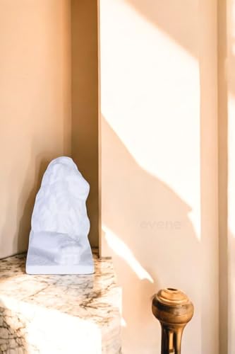 Dekoratif Obje Biblo Aslan Heykel Beyaz Model 58 Salon Masa Üstü Süs Eşyası, ebiblomodel58