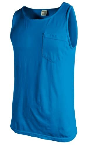 Image of Comfort Colors Men's Adult Pocket Tank Top, Style 9330 (X-Large, Royal Caribe)