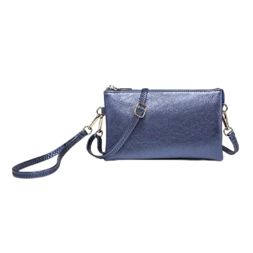 JEN & CO. Riley Vegan Leather Crossbody Bag for Women, Sodalite - Small Clutch or Purse, Wallet Bags, Wristlet & Strap