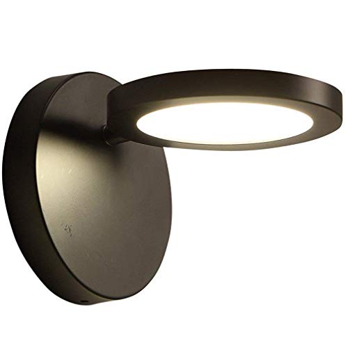 Aplique de pared LED 9W redondo, iluminación interior moderna de acrílico y hierro de 16x14 cm