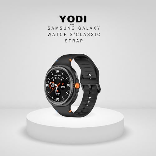 Image of YODI Strap Bands Compatible With Samsung Galaxy Watch 8 40mm 44mm /Watch 8 Classic 46mm Band,silicone strap with stitching Design Wristband for Galaxy Watch 8 /8 Classic Small /Large Size