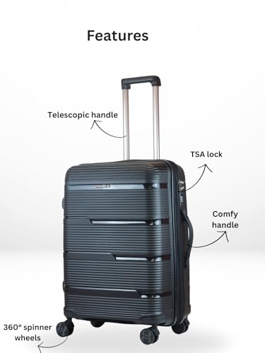 Image of Ligo 75 Cm Large Lightweight 8 Wheel Trolley Bag with Anti-Theft Zip | Premium Travel Luggage for Men & Women.