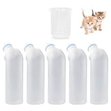 Xuandea 5Pack Kitten Bottle for Nursing Puppy Milk Kitten Bottles Feeding Kit Silicone Nipple for Newborn Pets Kittens, Puppy,Squirrel (Blue)