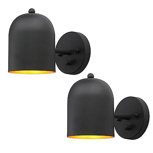 Image of Pathson Set of 2 Hardwired Wall Sconce Dimmer Switch, Matte Black Wall Light Lamp Adjustable Light Angle Wall Vanity Lighting, E26 Base Reading Lighting Decor for Bedroom Hallway Living Room