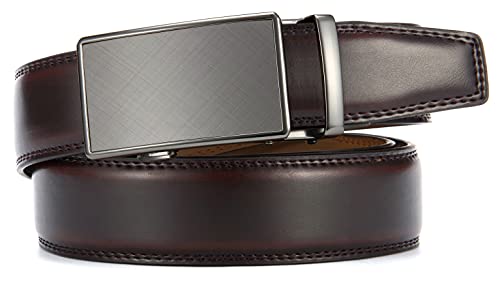 Image of CHAOREN Mens Belt - Mens Ratchet Belt Leather 1 3 /8 inch for Dress Pant - Micro Adjustable Belt Fit Everywhere