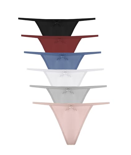Channo Tangas de Algodón para Mujer, Lisos y Suaves con Acabado Fino Que No Marca - Pack 6, Multicolor, S/M