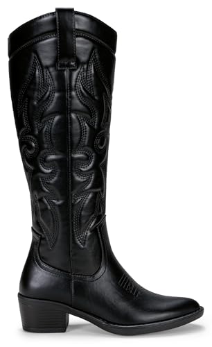 Vepose Womens Tall Cowboy Boots Knee High Cowgirl Low Heel Comfy Boots for Ladies2