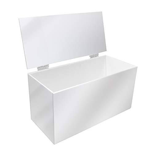 Image of Face Mask Dispenser | Acrylic Mask Box with Cover for Storing and Dispensing Personal Face Masks (White)