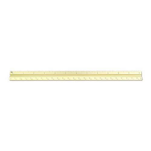 Image of Alumicolor 3650-2 Aluminum Combination Solid Drafting Scale, 12IN, Gold