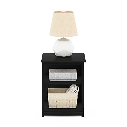 Image of Furinno Camnus 3-Tier Metal Frame Side Table, Open Shelf, Dark Americano