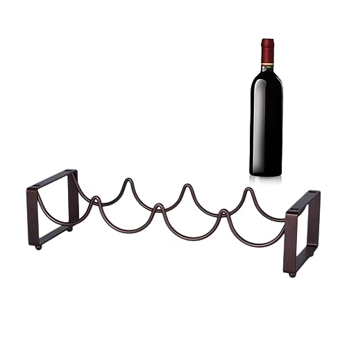 Soporte vintage para 4 botellas de vino de hierro miniatura 1