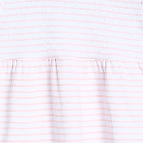 Image of miniklub Baby Round Neck Short Sleeve Knitted Cotton Dress (Pink Color)