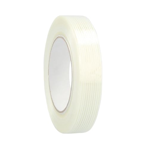 PSBM Filament Tape, Medium Grade, 2 Inch x 60 Yards, 48 Pack, Tensilized Fiberglass Strand Tape for Bundling Palletizing Reinforcing
