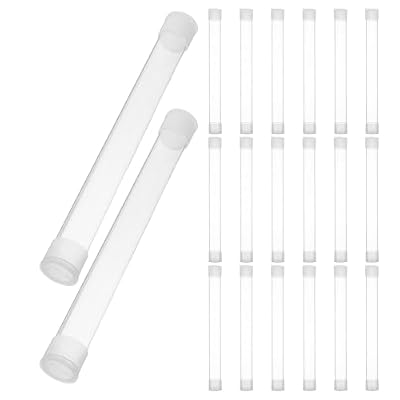 Vaguelly 20pcs Thermometer Storage Case Plastic Tube Holder for Thermometers and Needles Waterproof and Portable for Home and Clinic Use 15x150mm Size