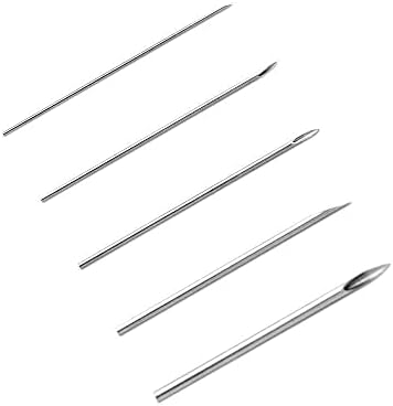 Gospire 100Pcs Mix Body Piercing Needles Sizes 12g 14g, 16g, 18g and 20g, Sterilized Surgical Steel