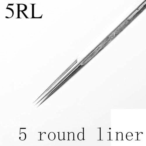 Image of 5RL Virtue Disposable Sterilized Stainless Steel Tattoo Needles for Rotary Tattoo Machine Precise Lining & Detail Work (Pack of 50)