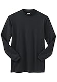 KingSize Men's Big & Tall Mock Turtleneck Long-Sleeve Cotton Tee - 3XL, Heather Charcoal