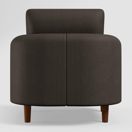 Image of GODREJ INTERIO Sofa Smuff V2 1 Seater Fabric Sofa for Living Room, 3-Years Warranty, Solid Wood, Beige and Brown