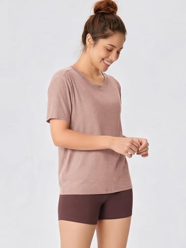 Image of ODODOS Women's Performance Cropped Tee Ultra Soft odSTRATUM Tech Short Sleeve Relaxed Top Crew Neck T-Shirts