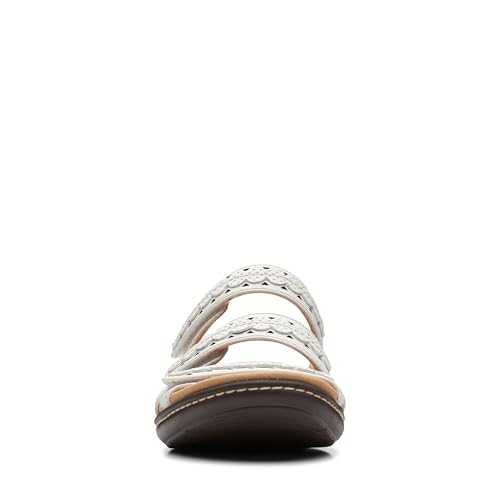 Clarks Clarks Collection Women's Laurieann Cove flats-sandals, White Leather, 8 Medium US