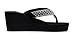 HMOHLL Womens Platform Flip Flops Rhinestone Wedge Sandal Soft Cushion Beach Thong Sandals Color Black Size 9