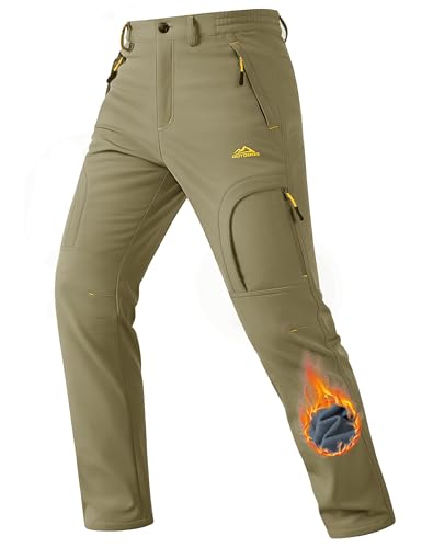 TACVASEN Winter Pants for Men Fleece Lined Waterproof Pants Insulated Hiking Pant for Ski Snowboard Outdoor Work Hunting