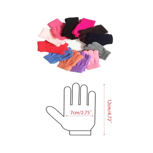 Colorful Children Gloves Stretchy Knitted Gloves Warm &4