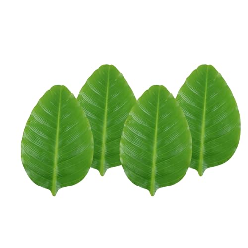 TFAOYS 4 hojas de plátano artificiales con atractivo natural, accesorio de moda para bodas y fiestas, materiales resistentes, hojas de simulación