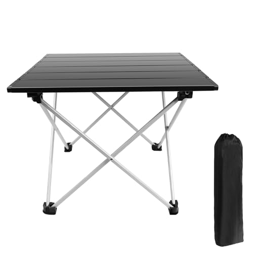 Rigogo Aluminium Camping Tisch Klappbar Tisch, Wasserdicht, Rostfest, Korrosionsschutz, für Picknick Garten Wandern BBQ 40x35x32cm