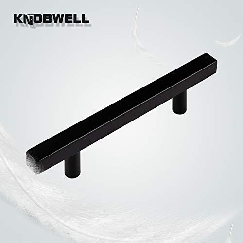 KNOBWELL 20 Pack Black Stainless Cabinet Pulls, Matte Black Drawer Pulls, 3