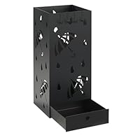 E-starain paraplustandaard metaal paraplustandaard parapluhouder met wateropvangschaal en haakjes wit/zwart 20 x H49 cm wit