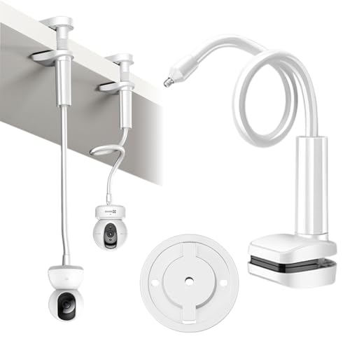 �t���L�V�u���N�����v�}�E���g TP-Link Tapo C200 C210�J�����ɑΉ� 50cm 360�x��]�\ �N�����v���A�[���X�^���h | ���肵�����t�� �ȒP�ݒu �������s�v �H���ǂ̑����s�v (�z���C�g)