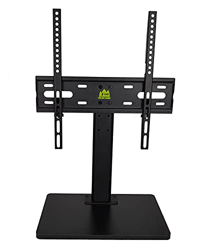 FORGING MOUNT Wooden Base Swivel TV Stand-Universal Tabletop TV Base for 32 to 55 Inch OLED LED LCD TVs-Height Adjustable TV Mount Stand with Wire Management, Holds up to 99lbs, VESA 400x400mm(Max)