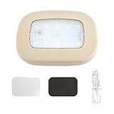 YTFRL Car Interior Ceiling Roof Lights, Magnetic Dome Lamp 10 LEDs Ceiling Roof Map Reading Light, USB Rechargeable Wireless Interior Dome Lamp for Car RV Truck Trailer Camper (Beige)