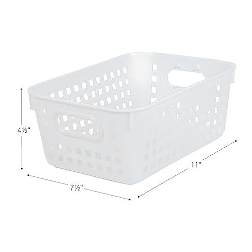 Image of Really Good Stuff Medium Plastic Book Baskets, 11 inch by 7.5 inch by 4.5 inch, 6-Pack | Neon Group Colors, Versatile Storage Solution for Classroom, Home, & Office