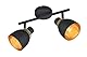Reality Leuchten Spotbalken Punch R80812032, Metall Schwarz matt/Goldfarbig, exkl. 2x E14