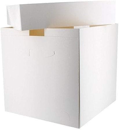 FALGUN Premium TALL 10 White Cake Box Pack of 10 | White Deep Cake Box 254 x 254 x 254mm (10 x 10 x 10 inch) Ideal for Tiered Tall and Wedding Cakes - Deep Cake Boxes | 10 inch - Pack of 10