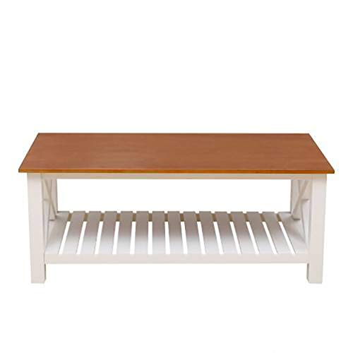 Farmhouse Coffee Table,Rustic Vintage Cocktail Table,Modern Wooden Cof