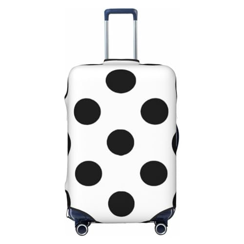 Black Polka Dots On White Luggage Cover, Protective Washable Suitcase Cover - Travel High Elastic Fibers Suitcase Protector Fits X-Large