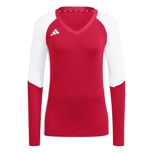 adidas Women's Volleyball Quickset Long Sleeve Jersey, Team Power Red 2, S