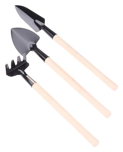 Garden tools Trowel set 2/3PCs/Set Shovel Rake Tools Combination Home Gardening Tool Set Balcony Home-grown Mini Digging Suits(Natural)