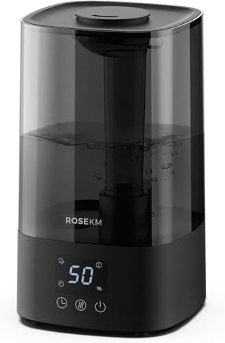 Rosekm Automatischer Luftbefeuchter für Schlafzimmer & große Räume, 4,5L Kaltnebel-Befeuchter mit Timer & Feuchtigkeitssensor, bis zu 18H Laufzeit, Auto-Abschaltung, 360°-Düse (Schwarz) Rosekm Automatischer Luftbefeuchter für Schlafzimmer & große Räume, 4,5L Kaltnebel-Befeuchter mit Timer & Feuchtigkeitssensor, bis zu 18H Laufzeit, Auto-Abschaltung, 360°-Düse (Schwarz)