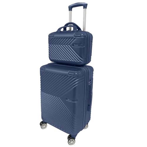 Mala de Bordo 10kg com Frasqueira Bagagem de Mão Expansível ANAC Rodas Duplas 360° Cadeado TSA Antifurto Alça Lateral Design Leve Resistente Ideal para Viagens Avião (Azul)
