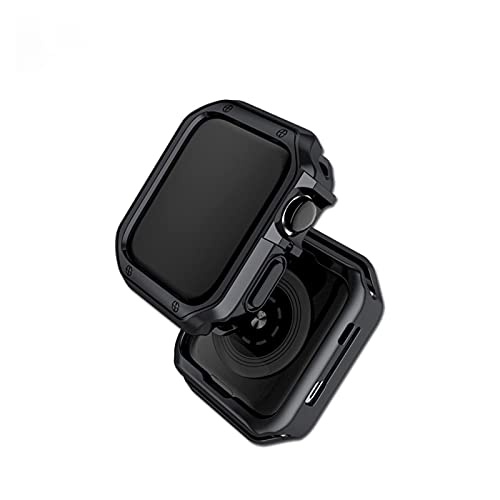 Correa de silicona de 44mm y funda para i-Watch 7/6/SE con protector metálico