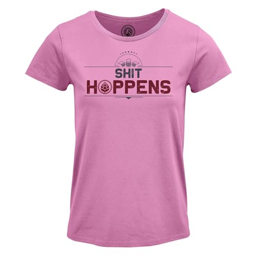 T-shirt femme col rond en coton imprimé Beer Hop