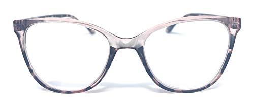 The Malibu Colorful Two Tone Readers Reading Glasses, Spring Hinge, Plastic Cat Eye Frame for Women + 2.25 Rose Pink