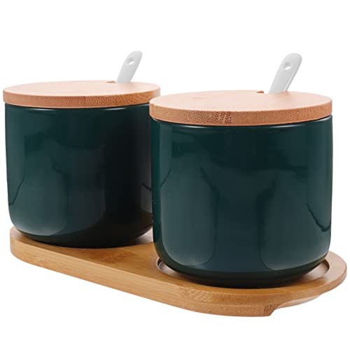 ULTECHNOVO Ceramic Condiment Set 4 Piece Seasoning Bottle Set for Kitchen Salt Pepper Spices Condiment Containers