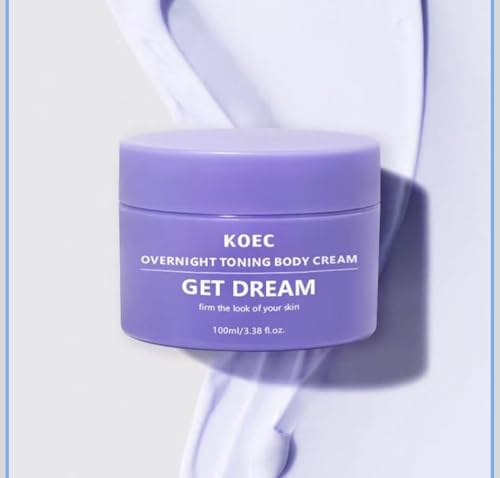 BEAUTIVANA KOEC Get Dream Overnight Toning Body Cream, Anti-Cellulite Firming Treatment with Passion Fruit Oil, Shea Butter, Lavender Oil, 3.38 Fl Oz