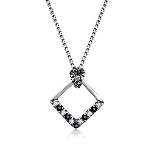 Collier rétro carré de haute qualité en argent hypoallergénique pour femme élégante